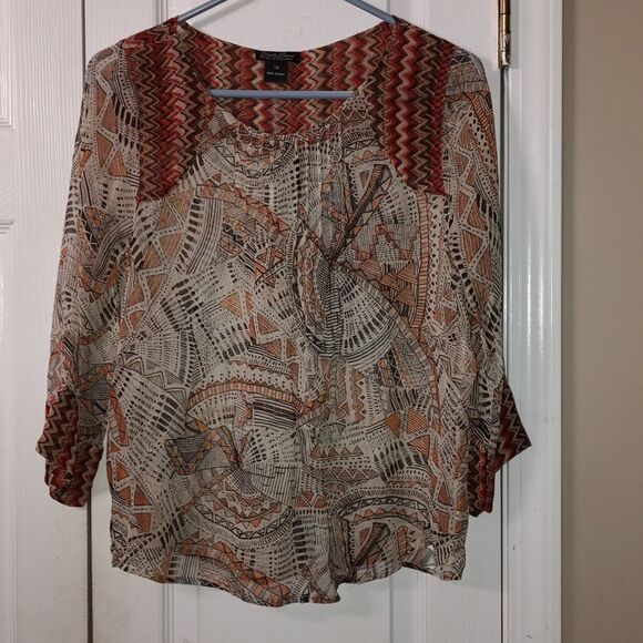 Lucky Brand sheer top Sz XS - Picture 1 of 5